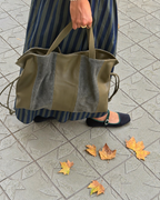 Big Martina Suede Green Stripes Bag