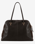 Leticia Large Bag in Dark Brown Leather & Suede