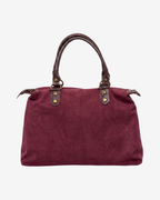 Federica Midi Burgundy Suede Bag – Personalized