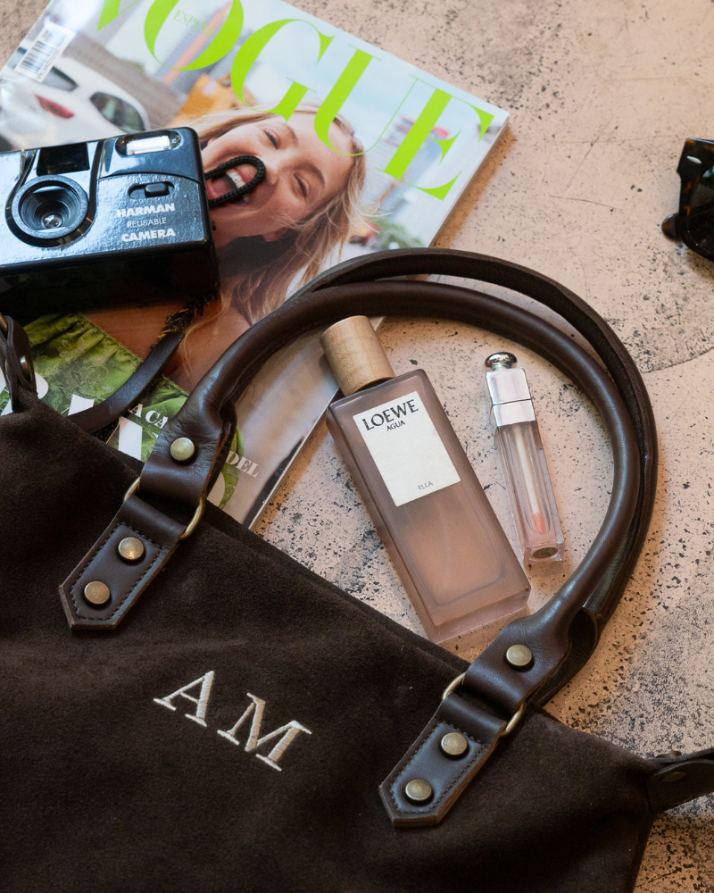 Federica Midi Brown Suede Bag – Personalized