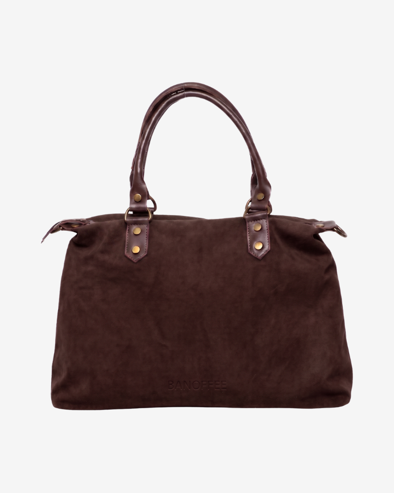 Federica Midi Brown Suede Bag – Personalized