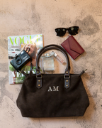 Federica Midi Brown Suede Bag – Personalized