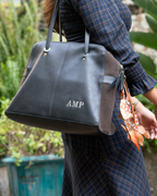 Leticia Large Bag in Dark Brown Leather & Suede