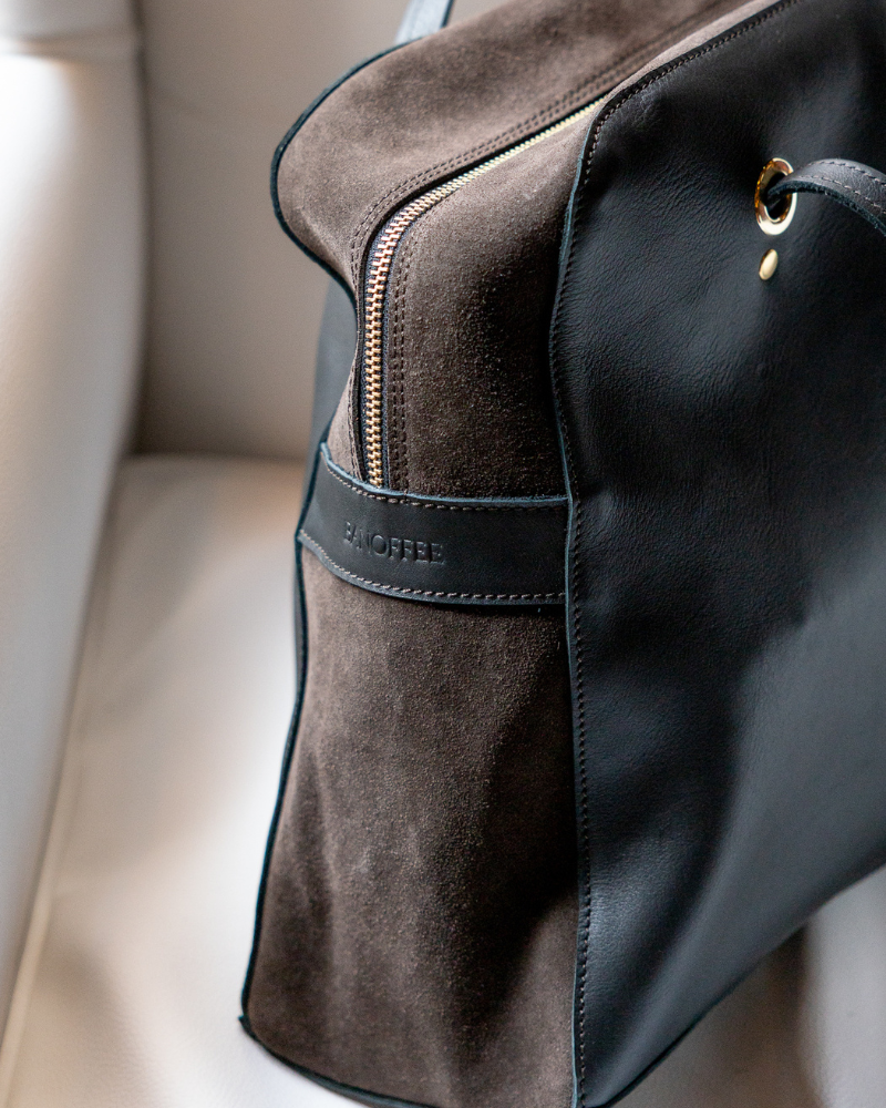 Leticia Large Bag in Dark Brown Leather & Suede