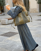 Big Martina Suede Green Stripes Bag
