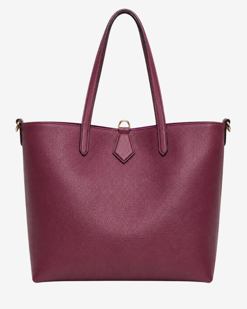 Shopping Bag Leather Burgundy – Personalized Leather Tote