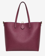 Shopping Bag Leather Burgundy – Personalized Leather Tote