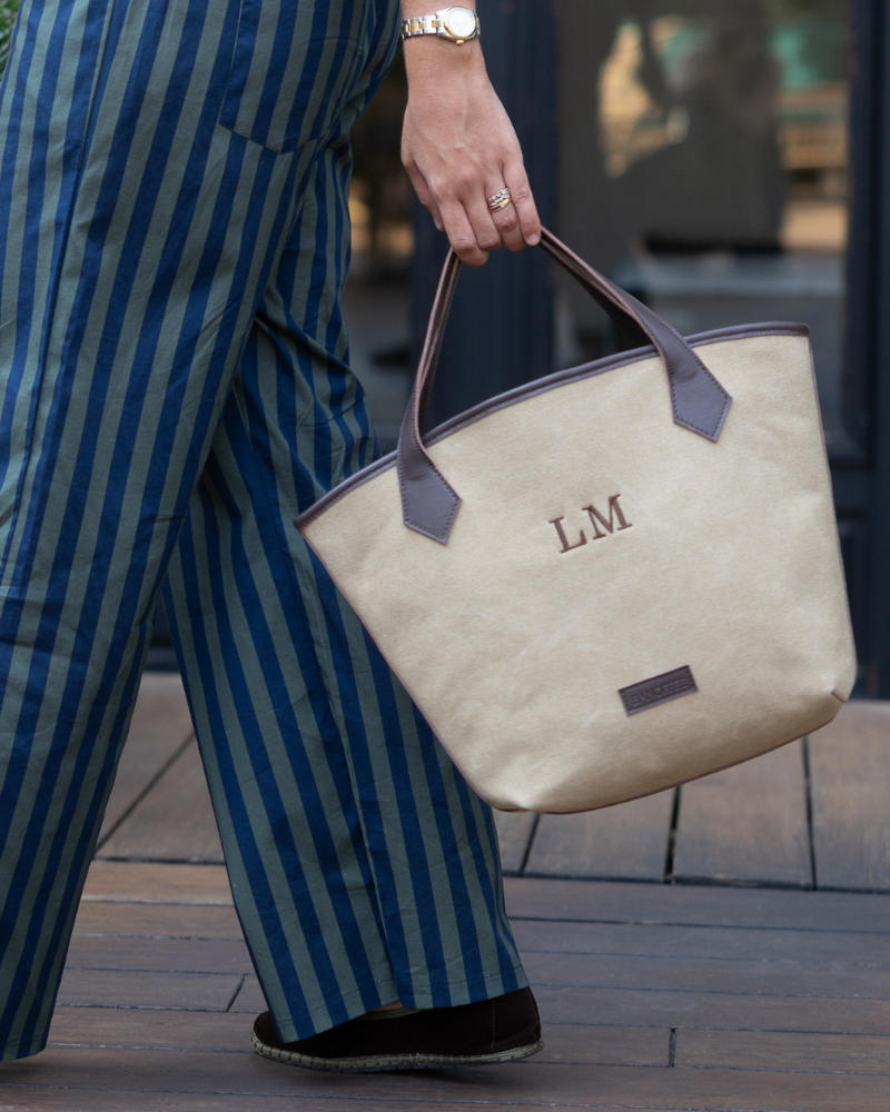 Valentina Bag – Recycled Canvas & Leather, Personalized