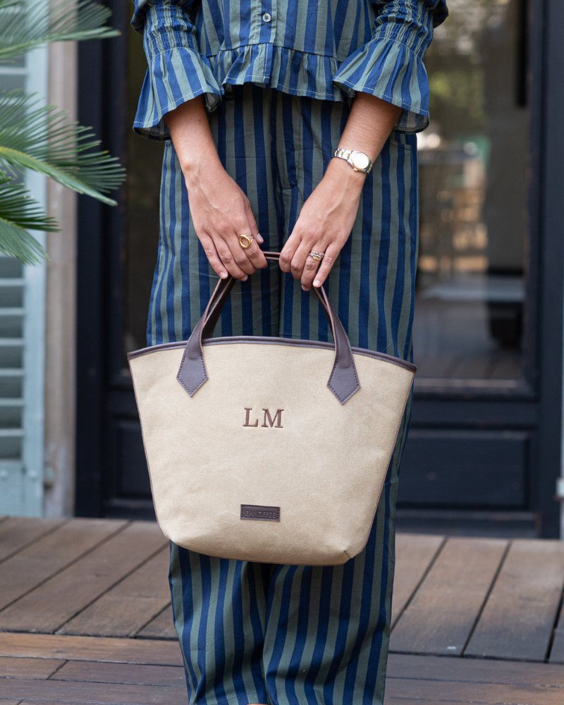 Valentina Bag – Recycled Canvas & Leather, Personalized