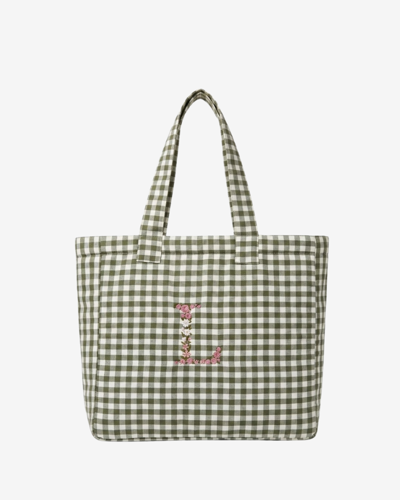 Bolso Vichy Kaki Flowers