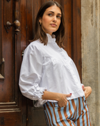 camisa lisboa tejido oxford white total look