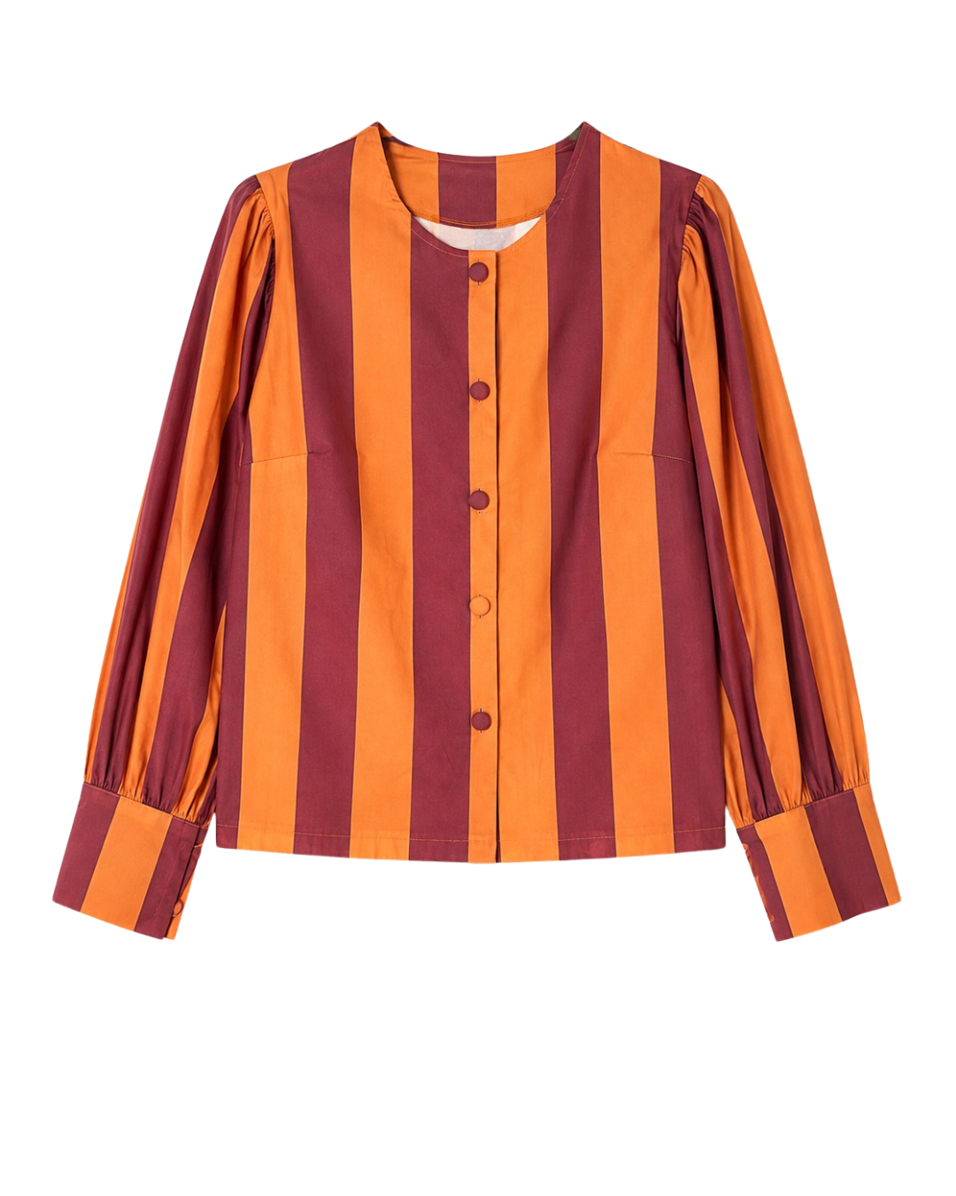 Blusa rayas naranja y granate