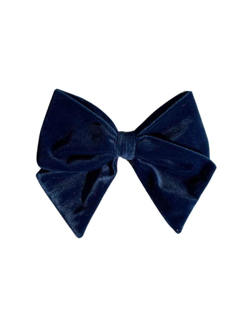 Blue velvet hair bow