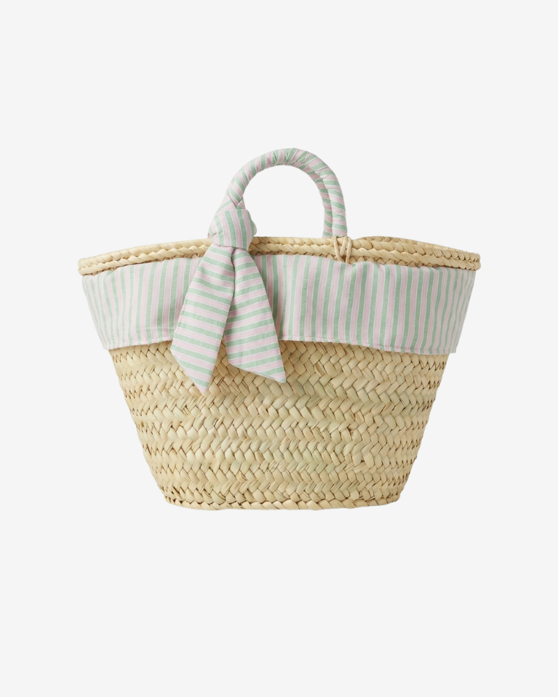 Capazo mini green stripes