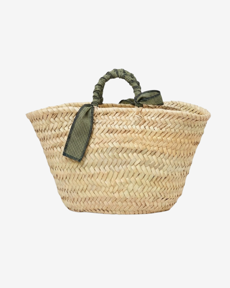 Capazo mini Vichy verde
