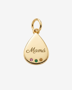 Charm gota personalizable tres circonitas