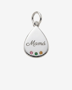 Charm gota personalizable tres circonitas Silver