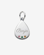 Charm gota personalizable tres circonitas Silver