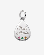 Charm gota personalizable tres circonitas Silver