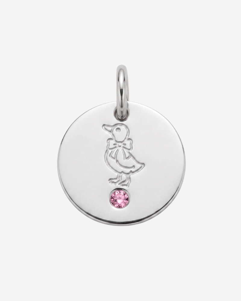 Charm plaquita patito niña circonita