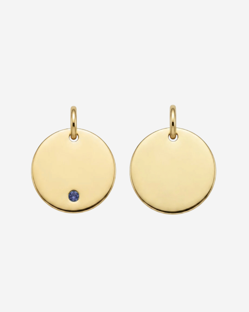 Charm plaquita personalizable circonita azul
