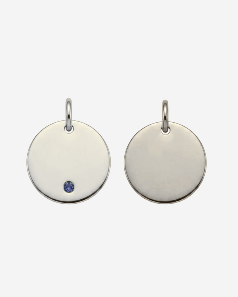 Charm plaquita personalizable circonita azul