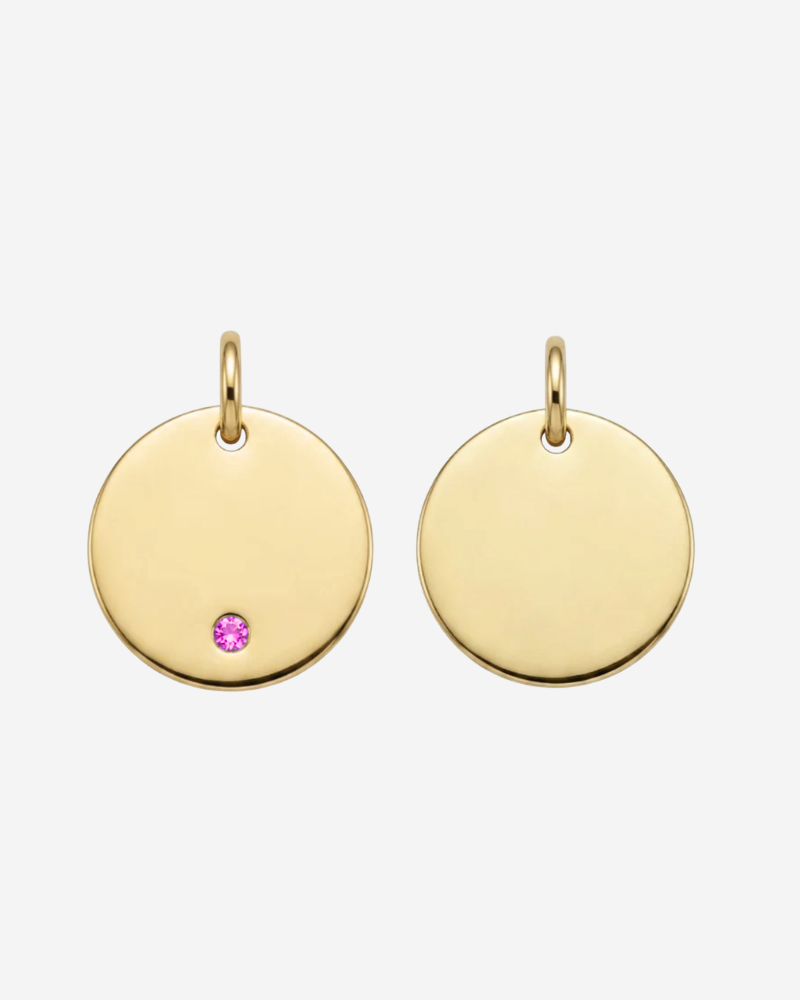 Charm plaquita personalizable circonita fucsia