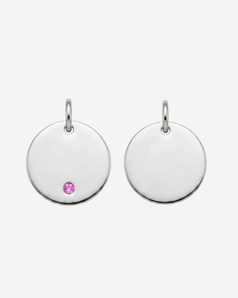 Charm plaquita personalizable circonita fucsia
