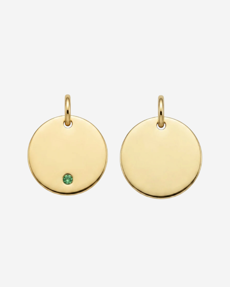 Charm plaquita personalizable circonita verde
