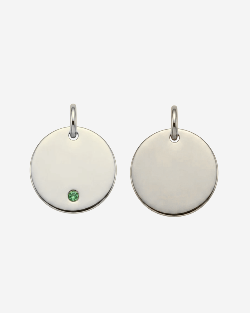 Charm plaquita personalizable circonita verde