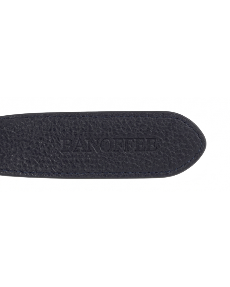 Navy blue leather belt