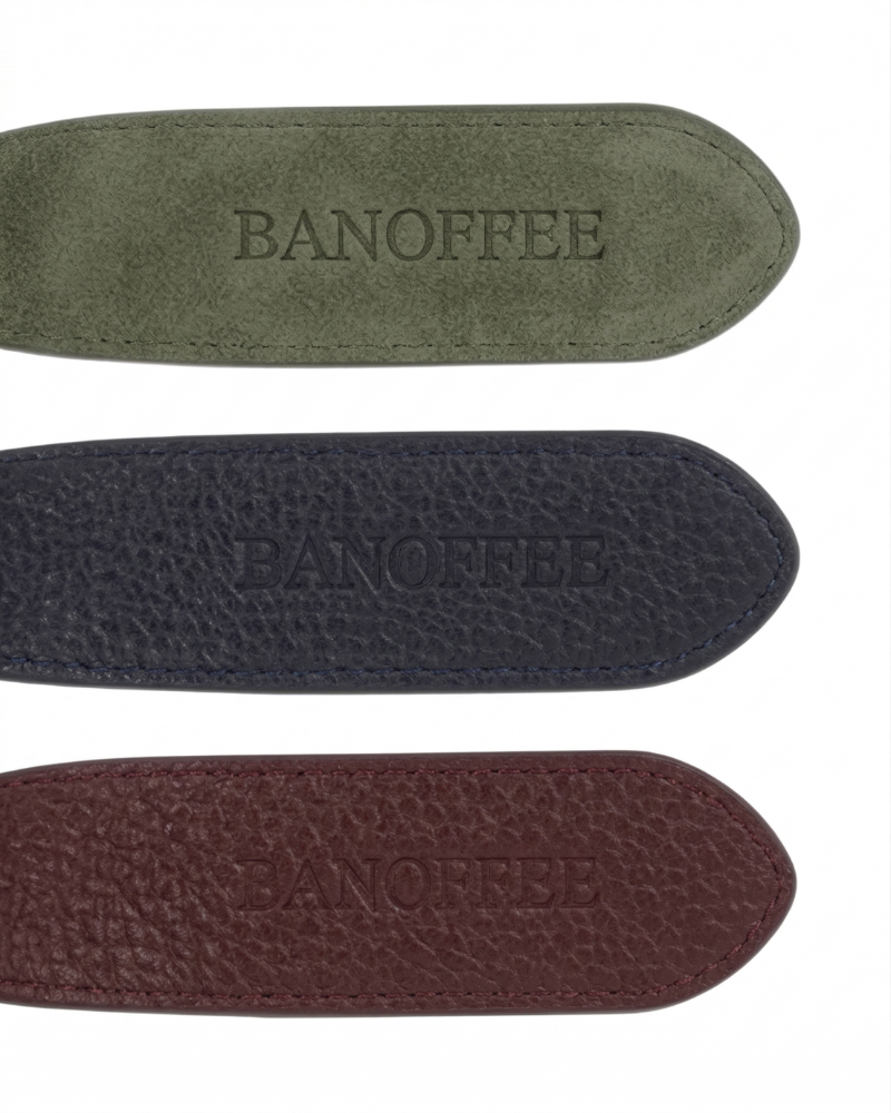 Navy blue leather belt