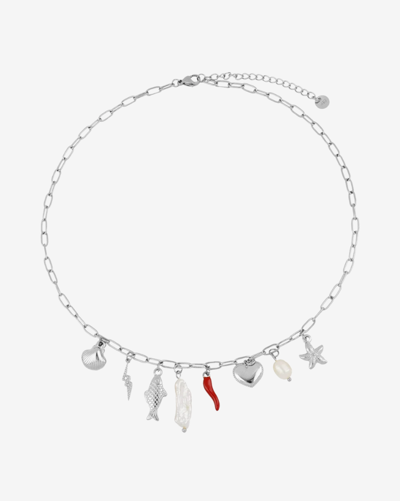 Collar eslabón multicharms Sea Acero Silver