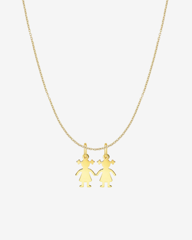 Necklace with girl and girl charms