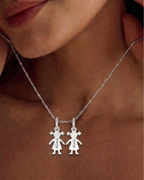 Collar con charms niña y niña Silver
