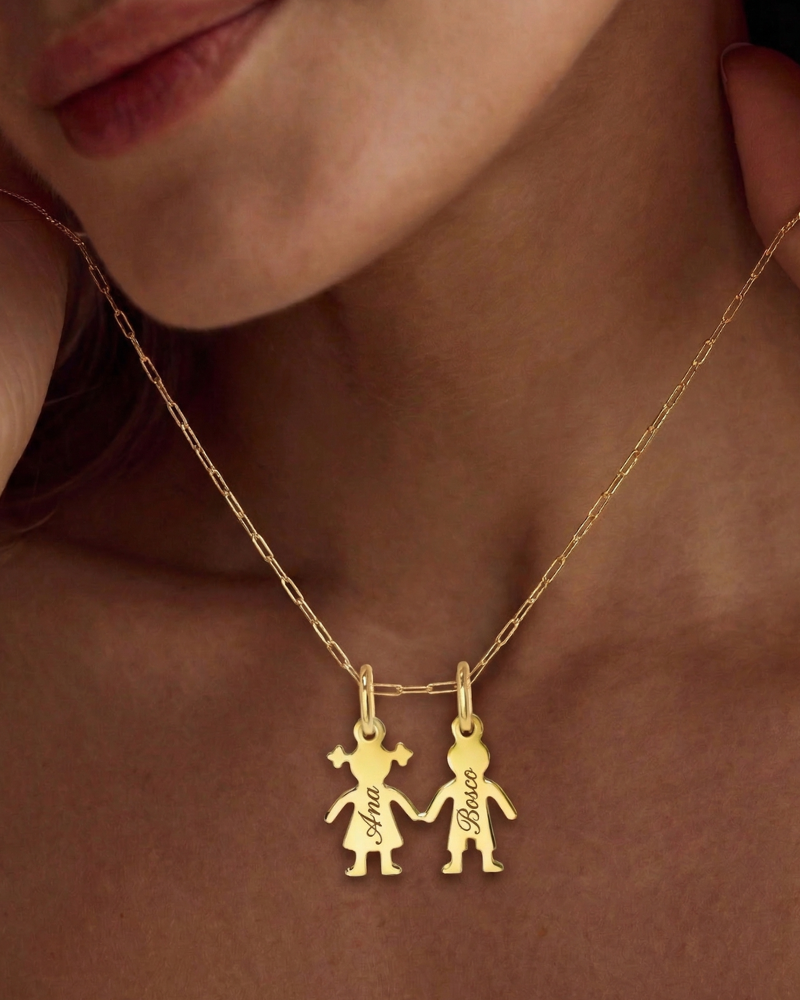 Collar con charms niño y niña
