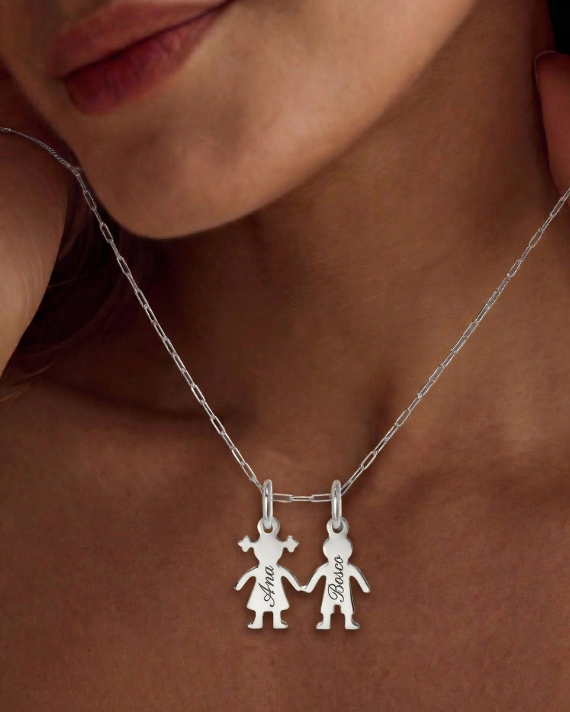 Collar con charms niño y niña Silver