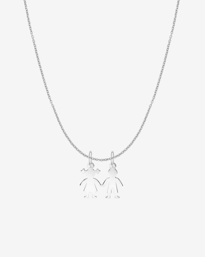 Necklace with boy and girl charms