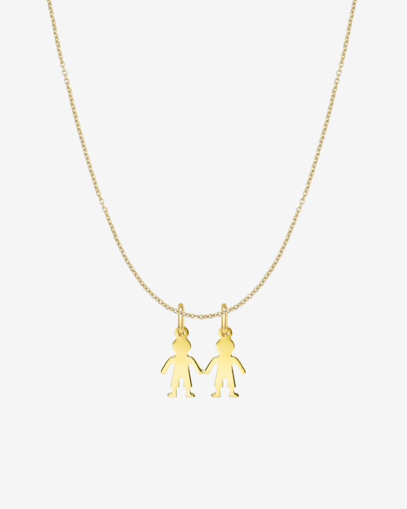 Necklace with boy and boy charms