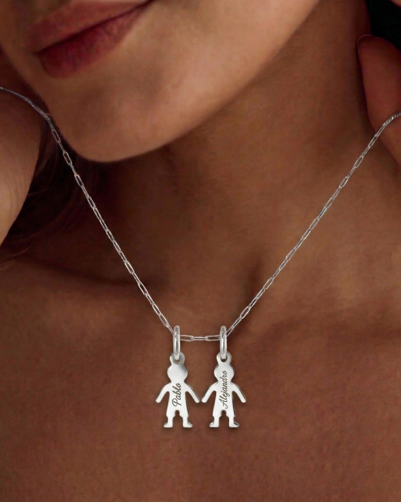 Collar con charms niño y niño Silver