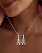 Collar con charms niño y niño Silver