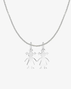 Collar con charms niña y niña Silver