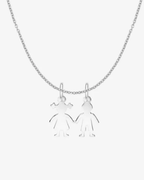 Collar con charms niño y niña Silver