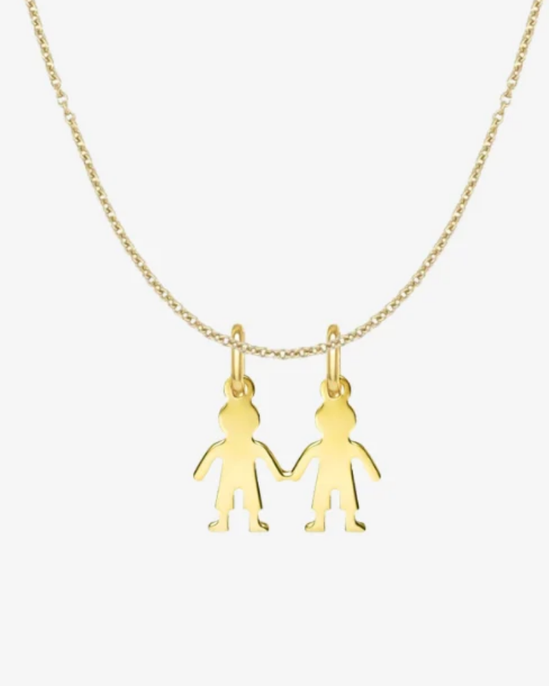 Necklace with boy and boy charms