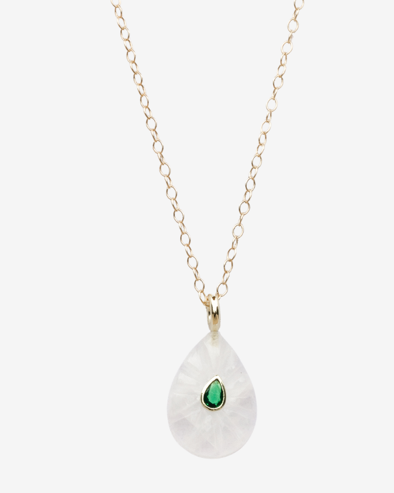 Big Drop White Quartz Necklace