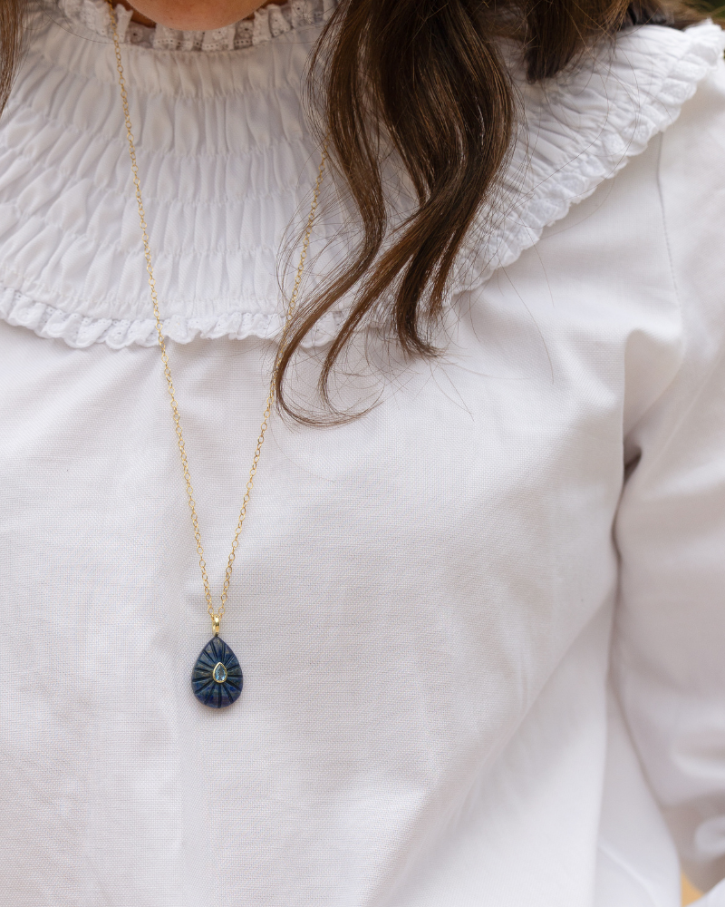 Big Drop lapis lazuli stone Necklace