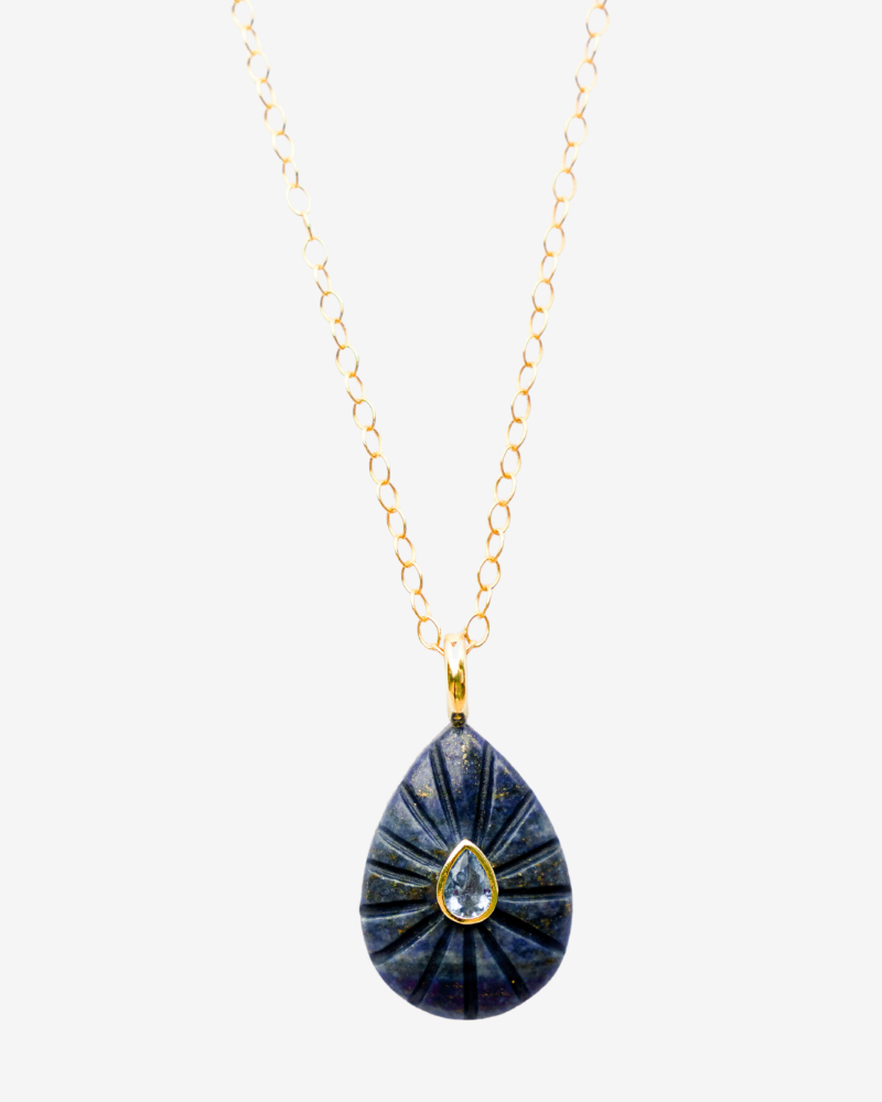 Big Drop lapis lazuli stone Necklace