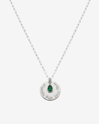 Collar nombres grabados con charm gota Silver