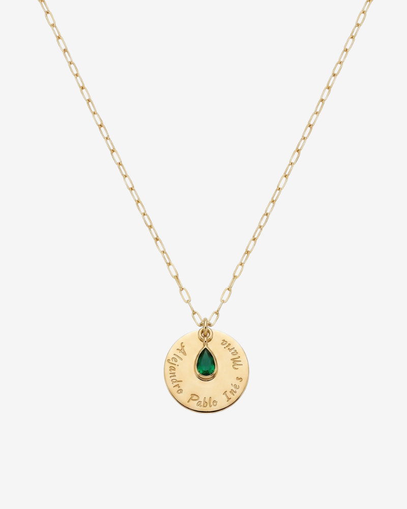 Collar nombres grabados con charm gota
