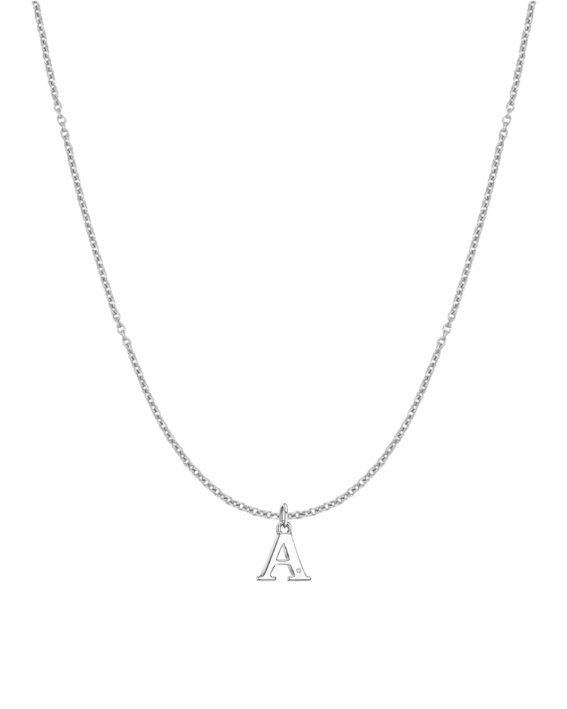 Initial necklace with cubic zirconia Silver